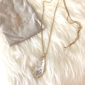 Kendra Scott Gold Necklace with Iridescent Pendant